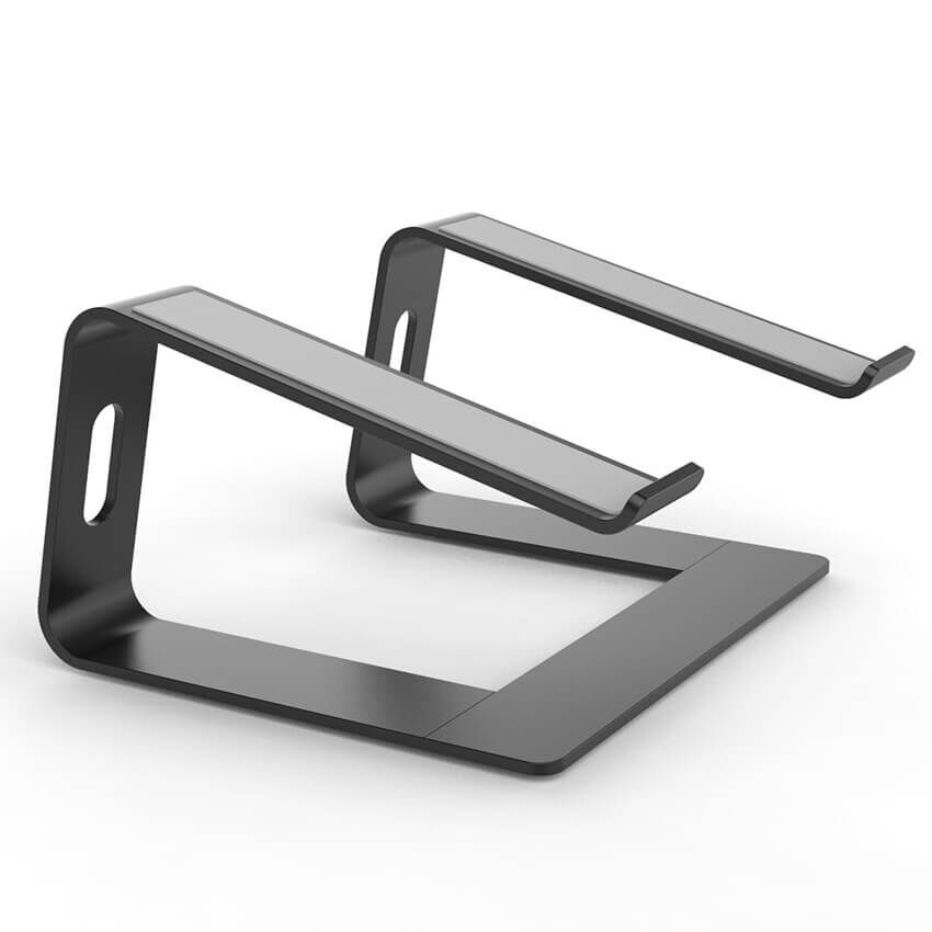 NOTEUP Laptop-Ständer. Das Design ermöglicht eine stabile, ergonomische Laptop-Halterung. Farbe grau.